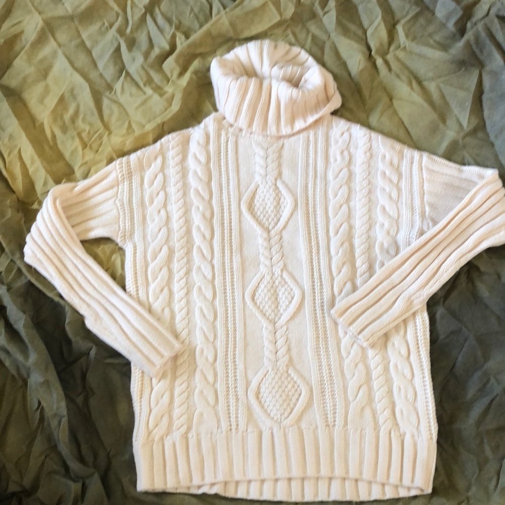 Cable knit, turtleneck sweater
